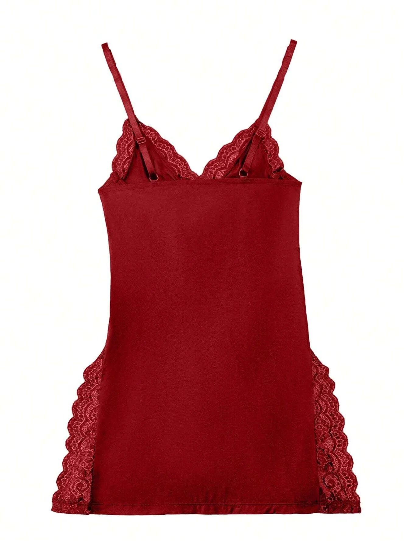 1pc Sexy Lace Trimmed Milk Silk Nightgown, Soft and Comfortable Lingerie Sleepwear, Elegant and Breathable Nightdress with Delicate Lace Details, Perfect for Cozy Nights and Romantic Evenings